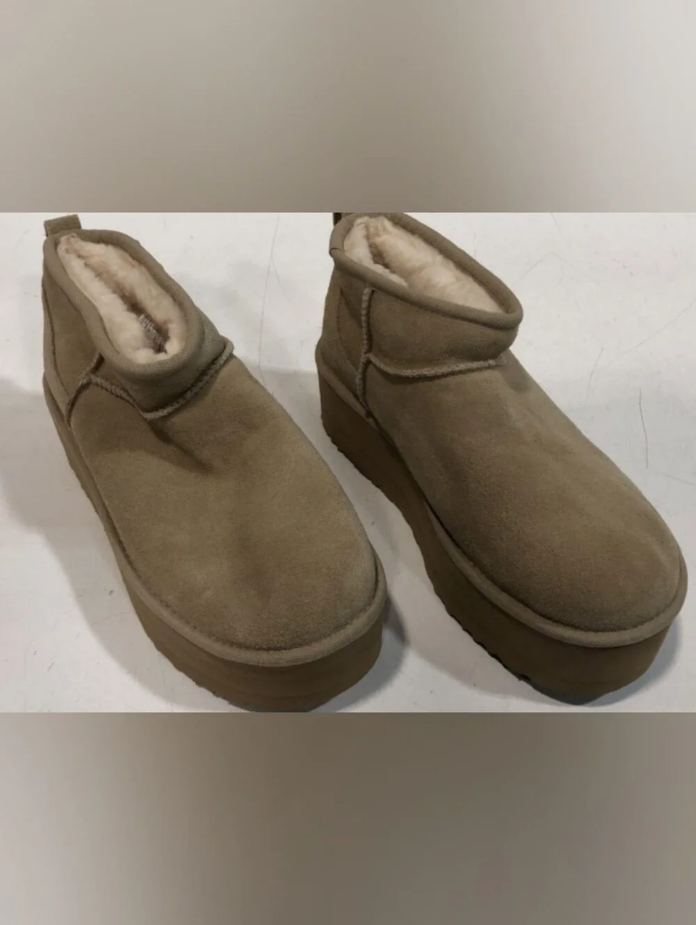 UGG Classic Ultra Mini Platform Sand Boots Size 9 Used Like New